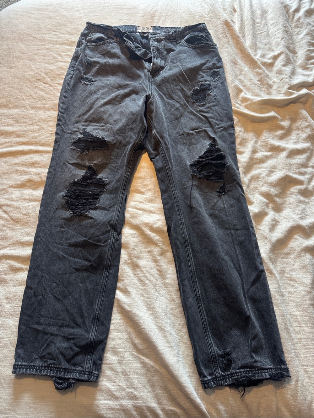We The Free Black Distressed Relaxed Women’s Jeans